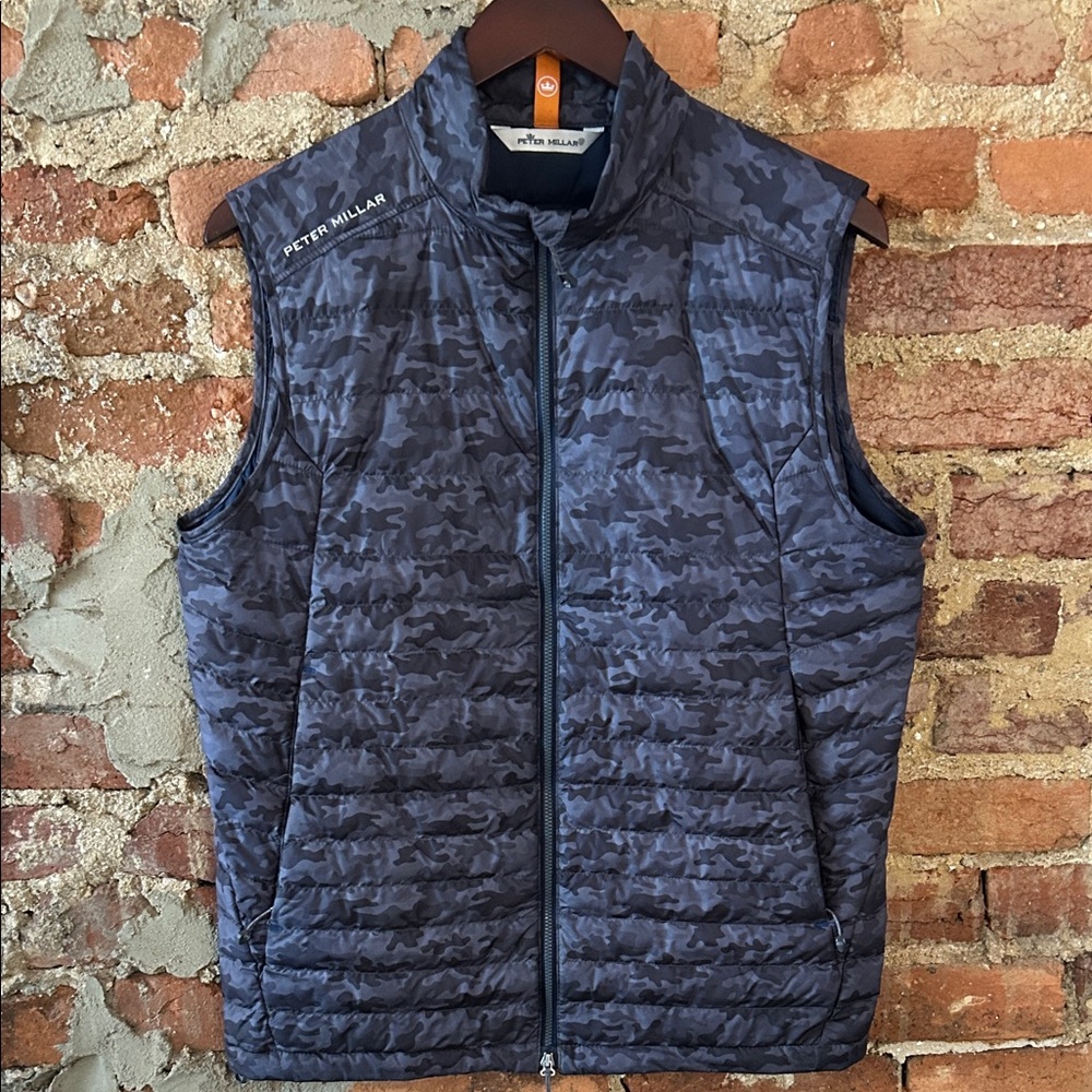 Peter Millar Navy Camo Quilted Puffer Vest